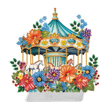 Load image into Gallery viewer, Flower Carousel-Single Side Drill-Acrylic Diamond Desktop Ornament