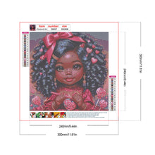 Load image into Gallery viewer, African American Girl-Full Round Diamond Painting-30x30cm