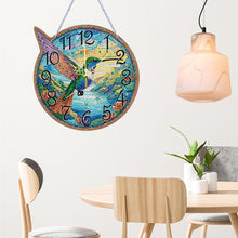 Load image into Gallery viewer, Owl Hummingbird Dragonfly Butterfly-Wooden Diamond Clock Pendant
