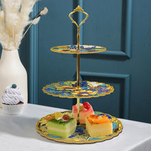 Load image into Gallery viewer, 3-Tiered Mandala Diamond Painting Tray Stand Round Serving Tray