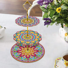 Load image into Gallery viewer, 3-Tiered Mandala Diamond Painting Tray Stand Round Serving Tray