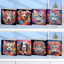 Load image into Gallery viewer, 8Pcs/Set-Cat dog-Diamond Greeting Cards