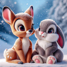 Load image into Gallery viewer, Deer And Rabbit-Full Round Diamond Painting-50x50cm