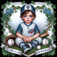 Load image into Gallery viewer, Baseball Boy-Full Round Diamond Painting-30x30cm