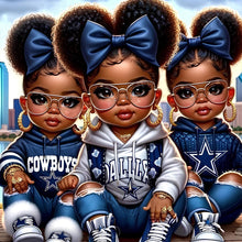 Load image into Gallery viewer, African American Girl-Full Round Diamond Painting-40x40cm