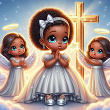 Load image into Gallery viewer, African American Girl-Full Round Diamond Painting-40x40cm