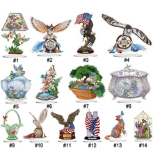 Load image into Gallery viewer, Flower Eagle Hummingbird-Single Side Drill-Acrylic Diamond Desktop Ornament