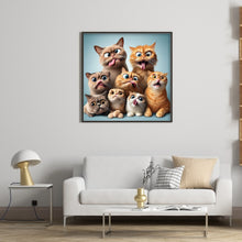 Load image into Gallery viewer, Funny Cat-Full Round Diamond Painting-40x40cm