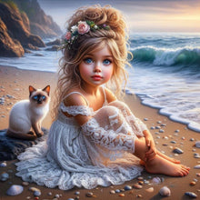 Load image into Gallery viewer, Life of Pets Girl-Full Round Diamond Painting-30x30cm