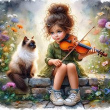 Load image into Gallery viewer, Life of Pets Girl-Full Round Diamond Painting-30x30cm
