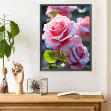 Load image into Gallery viewer, Pink Rose-Full Round Diamond Painting-30x40cm