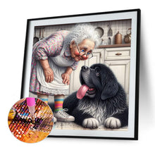 Load image into Gallery viewer, Old Lady And Dog-Full Round Diamond Painting-40x40cm