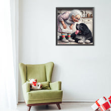 Load image into Gallery viewer, Old Lady And Dog-Full Round Diamond Painting-40x40cm