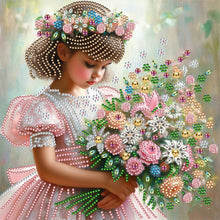 Load image into Gallery viewer, Flower Girl-Partial Special Diamond Painting-30x30cm