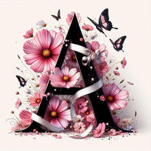 Load image into Gallery viewer, Daisy Butterfly 26 Alphabet-Full Round Diamond Painting-30x30cm