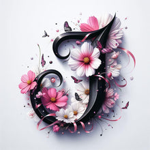 Load image into Gallery viewer, Daisy Butterfly 26 Alphabet-Full Round Diamond Painting-30x30cm