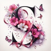 Load image into Gallery viewer, Daisy Butterfly 26 Alphabet-Full Round Diamond Painting-30x30cm