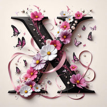 Load image into Gallery viewer, Daisy Butterfly 26 Alphabet-Full Round Diamond Painting-30x30cm