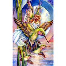 Load image into Gallery viewer, Girl With Hummingbird-Full Round Diamond Painting-30x50cm