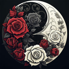 Load image into Gallery viewer, Yin And Yang Flowers-Full Round Diamond Painting-30x30cm