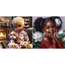 Load image into Gallery viewer, Black Girl-Full Round Diamond Painting-30x30cm