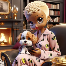 Load image into Gallery viewer, Black Girl-Full Round Diamond Painting-30x30cm