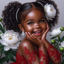 Load image into Gallery viewer, Black Girl-Full Round Diamond Painting-30x30cm