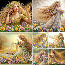 Load image into Gallery viewer, Girl With Long Golden Hair-Partial Special Diamond Painting-30x30cm