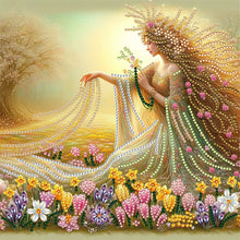 Load image into Gallery viewer, Girl With Long Golden Hair-Partial Special Diamond Painting-30x30cm