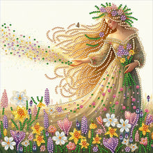 Load image into Gallery viewer, Girl With Long Golden Hair-Partial Special Diamond Painting-30x30cm