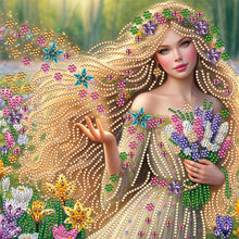 Load image into Gallery viewer, Girl With Long Golden Hair-Partial Special Diamond Painting-30x30cm