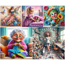 Load image into Gallery viewer, Handmade Girl-Full Round Diamond Painting-40x40cm