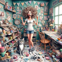 Load image into Gallery viewer, Handmade Girl-Full Round Diamond Painting-40x40cm