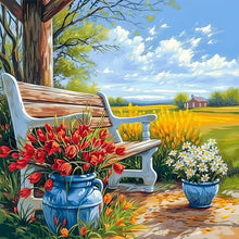 Load image into Gallery viewer, Country Bench-Full Round Diamond Painting-40x40cm