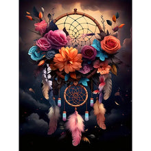 Load image into Gallery viewer, Flower Dream Catcher-Full Round Diamond Painting-30x40cm