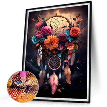 Load image into Gallery viewer, Flower Dream Catcher-Full Round Diamond Painting-30x40cm