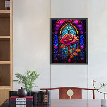 Load image into Gallery viewer, Rose Glass Painting-Full Round Diamond Painting-40x50cm