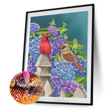 Load image into Gallery viewer, Hydrangea Bird-Full Round Diamond Painting-30x40cm