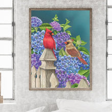 Load image into Gallery viewer, Hydrangea Bird-Full Round Diamond Painting-30x40cm