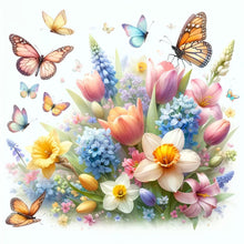 Load image into Gallery viewer, Flower-Full Round Diamond Painting-30x30cm