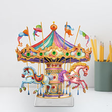 Load image into Gallery viewer, Carousel-Single Side Drill-Acrylic Diamond Desktop Ornament