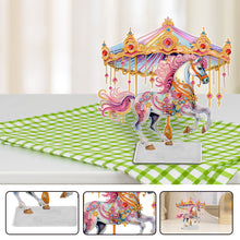 Load image into Gallery viewer, Carousel-Single Side Drill-Acrylic Diamond Desktop Ornament