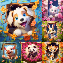 Load image into Gallery viewer, Picture Frame Animals-Full Round Diamond Painting-30x30cm