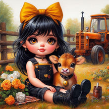 Load image into Gallery viewer, Life Of Pets Girl-Full Round Diamond Painting-30x30cm