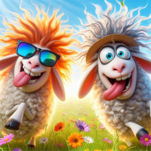 Load image into Gallery viewer, Funny Lamb-Full Round Diamond Painting-30x30cm