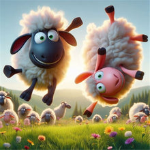 Load image into Gallery viewer, Funny Lamb-Full Round Diamond Painting-30x30cm