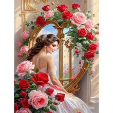 Load image into Gallery viewer, Rose Lady-Full Round Diamond Painting-30x40cm
