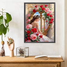Load image into Gallery viewer, Rose Lady-Full Round Diamond Painting-30x40cm