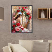 Load image into Gallery viewer, Rose Lady-Full Round Diamond Painting-30x40cm