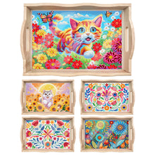 Load image into Gallery viewer, Wooden Mandala Diamond Painting Dinning Table Tray